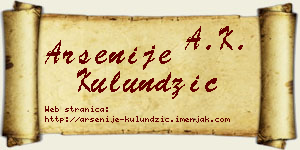 Arsenije Kulundžić vizit kartica